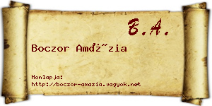 Boczor Amázia névjegykártya